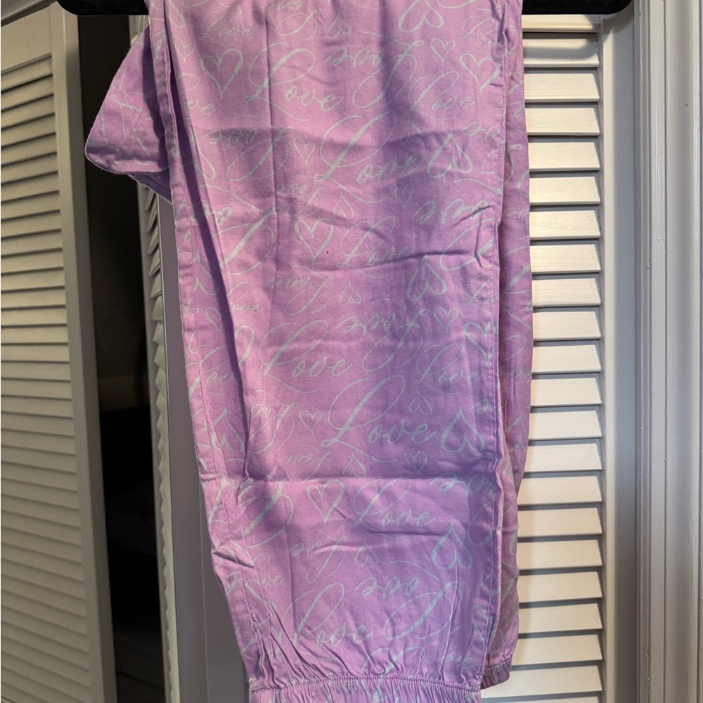 Purple Love Print Pajama Set